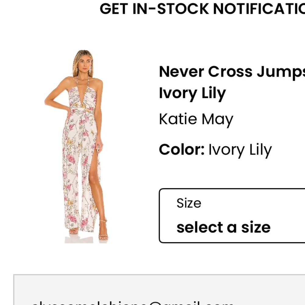 Katie may never cross jumpsuit in ivory lily 
Size medium